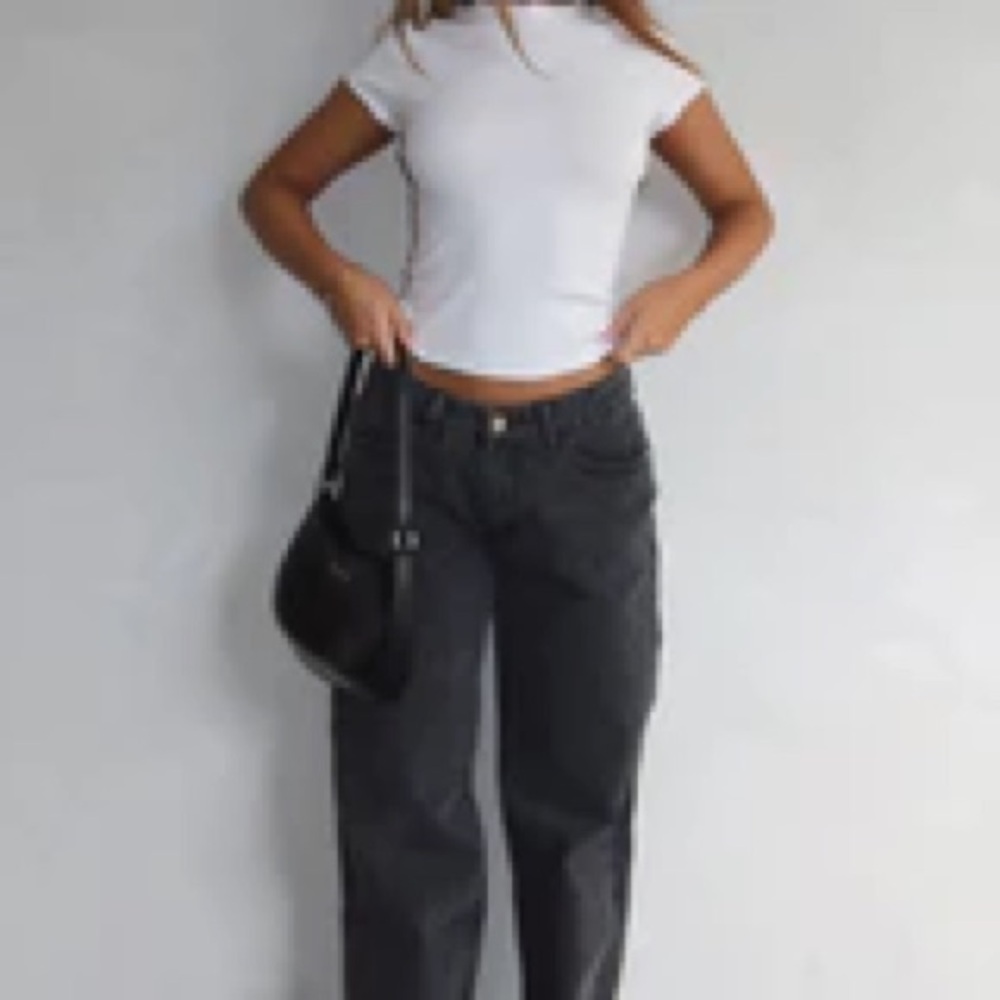 White Fox Boutique Charcoal wide Leg Jeans